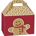 Bags & Bows® 5 1/2 x 5 x 8 1/2 Gingerbread Man Gable Boxes, Red/White/Brown, 6/Pack