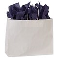Bags & Bows® 16 x 6 x 12 1/2 High Gloss Paper Shoppers, White, 250/Pack