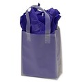 Bags & Bows® 8 x 4 x 10 Frosted High Density Flex Loop Shoppers, Clear, 250/Pack
