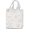Bags & Bows® 8 x 4 x 10 Metallic Flakes Frosted Shoppers, Gold, 200/Pack