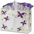Bags & Bows® 16 x 6 x 12 Vines and Butterflies Frosted Shoppers, White, 100/Pack