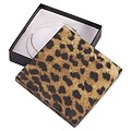 Bags & Bows® 3 1/2 x 3 1/2 x 7/8 Leopard Jewelry Boxes, Black/Brown, 100/Pack