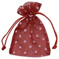 Bags & Bows® 4 x 6 Polka Dot Organdy Bags, 12/Pack