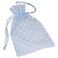 Fabric 10H x 6W Organdy Bags, White Dots on Ocean Blue, 12/Pack (B070-20)