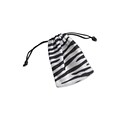 Bags & Bows® 3 x 4 Zebra Drawstring Bags, Black and White, 12/Pack