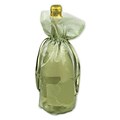 Organza Fabric 15H x 6.5W Solid Wine Bags, Green, 10/Pack (B901-36)