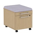 Bush Business 300 Series Mobile Pedestal with Cushion Kit, Natural Maple/Morning Dew, Installed