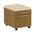 Bush Business Furniture Emerge 72W L Shaped Desk w/ Peninsula, 60W Modesty Panel and Pedestal, Natural Maple (300S043AC)