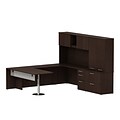 Bush Business Furniture Emerge 36W 2 Drawer Lateral File Cabinet with 36W Hutch, Mocha Cherry, Installed (300S078MRFA)