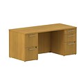 Bush Business Furniture 300 Series 48W x 30D Shell Desk, Modern Cherry, Fully Assembled