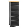 Bush Business Furniture Cubix 5 Shelf Bookcase, Euro Beech/Slate, Installed