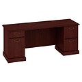 Bush Business Furniture Syndicate 72W x 24D Double Pedestal Kneespace Credenza, Harvest Cherry, Installed (6327CS-03KFA)