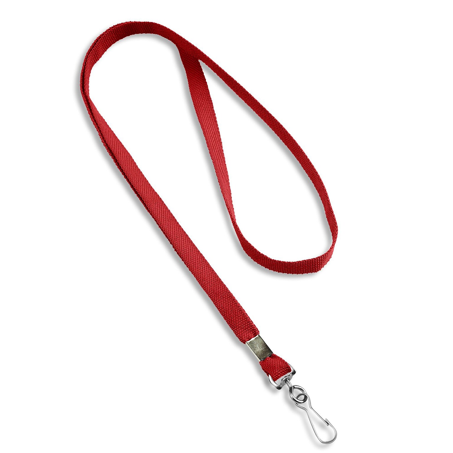 IDville 1341512RDH31 36 Blank Flat Woven Lanyards with J-Hook, Red, 25/Pack