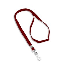 IDville 36 Blank Flat Woven Breakaway Lanyards with J-Hook, Red, 25/Pack (1343500RDH31)