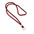 IDville® Blank Round Woven Breakaway Lanyards With Split Ring, Red