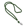 IDville 1343502GRC31 36 Blank Round Woven Breakaway Lanyards with Bulldog Clip, Green, 25/Pack