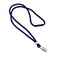 IDville 36" Blank Round Woven Breakaway Lanyards with Bulldog Clip, Navy, 25/Pack (1343502BLC31)
