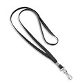 IDville 1343506BKH31 36 Blank Flat Woven Lanyards with J-Hook, Black, 25/Pack