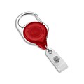 IDville Round Spring Clasp Carabiner Badge Reels, Red, 25/Pack (1347572RD31)