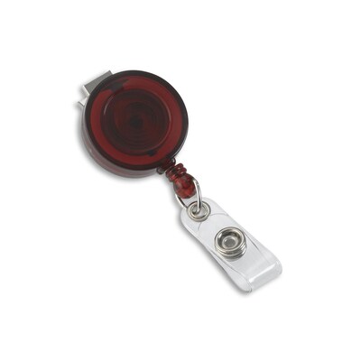 IDville 1345198RD31 Round Swivel Clip Translucent Badge Reels, Red 25/Pack