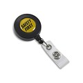 IDville 134671431 Round Slide Clip Safety First Badge Reels, Yellow, 25/Pack