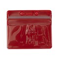 IDville 1347030RD31 Horizontal Sealable Badge Holders, Red, 50/Pack