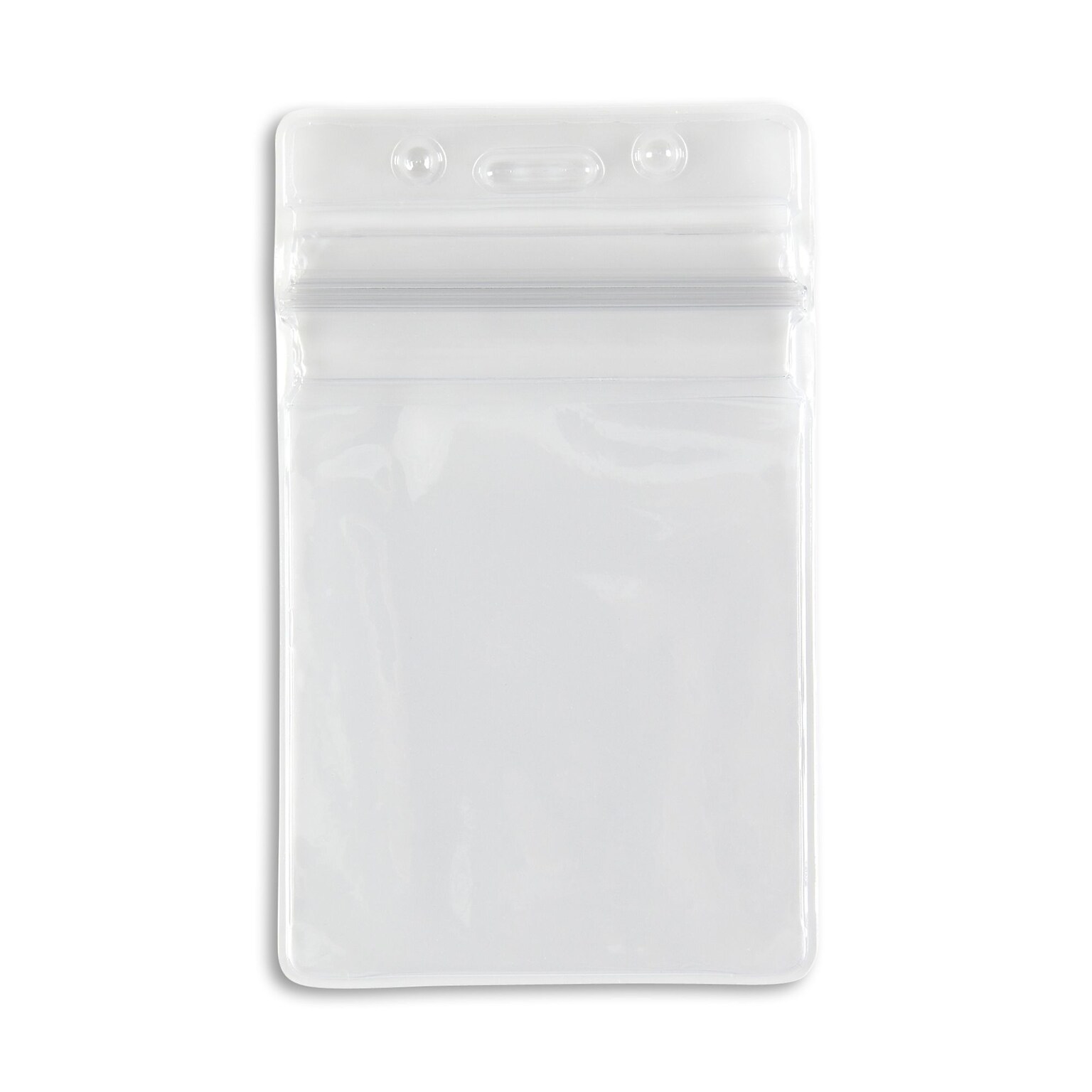 IDville Vertical Sealable Badge Holders, Clear, 50/Pack (1347026CL31)