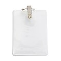 IDville 134523031 Vertical Event Badge Holders with Pin/Clip, Clear, 50/Pack