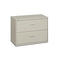 HON Lateral File, 2 Drawers, Molded Pull, 36W, Light Gray Finish (BSX482LQ)