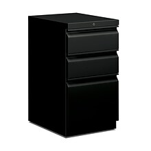 HON Brigade 3-Drawer Mobile Vertical File Cabinet, Letter Size, Lockable, 28H x 15W x 20D, Black
