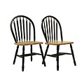 TMS Arrowback Rubberwood Side Chair, Black/Natural, 2/Pack