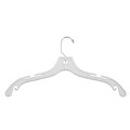 NAHANCO 17 Plastic Hi-Impact Jumbo Heavy Weight Bridal Hanger, White, 100/Pack