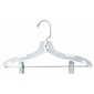 NAHANCO 14" Plastic Super Heavy Weight Suit Hanger, Chrome Hook, White, 100/Pack