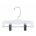 NAHANCO Plastic Hi-Impact Super Heavy Weight Hanger With Metal Clips, White, 100/Pack