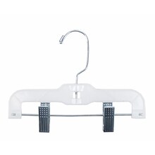 NAHANCO Plastic Hi-Impact Super Heavy Weight Hanger With Metal Clips, White, 100/Pack