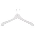 NAHANCO Plastic Hi-Impact Heavy Weight Coat Hanger, Short Hook, White, 100/Pack