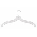 NAHANCO 19 Plastic Heavy Weight Dress Hanger, White, 100/Pack