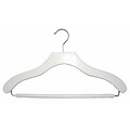 NAHANCO Wood Contemporary Suit Hanger, White, 100/Pack