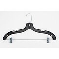 NAHANCO 17 Heavy Weight Suit Hanger With Metal Clips, Black, 100/Pack