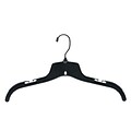 NAHANCO 17 Plastic Heavy Weight Top Hanger With Molded Gripper, Black Hook, Black, 100/Pack