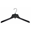 NAHANCO 17 Plastic Heavy Weight Coat Hanger, Black Hook, Black, 100/Pack