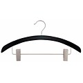 NAHANCO 16 Wood Retro Suit Hanger, Low Gloss Black, 100/Pack