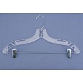 NAHANCO 17 Plastic Heavy Weight Suit Hanger With Metal Clip, Chrome Hook, Clear, 100/Pack (500RC)