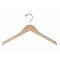 NAHANCO 17 Wood Flat Dress Hanger With Notches, Chrome Hook, Natural, 100/Pack