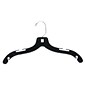 NAHANCO 17" Plastic Heavy Weight Dress Hanger, Chrome Hook, Shiny Black, 100/Pack