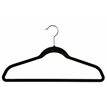 NAHANCO 17 3/8 Velvet Slimline Suit Hanger, Black, 100/Pack