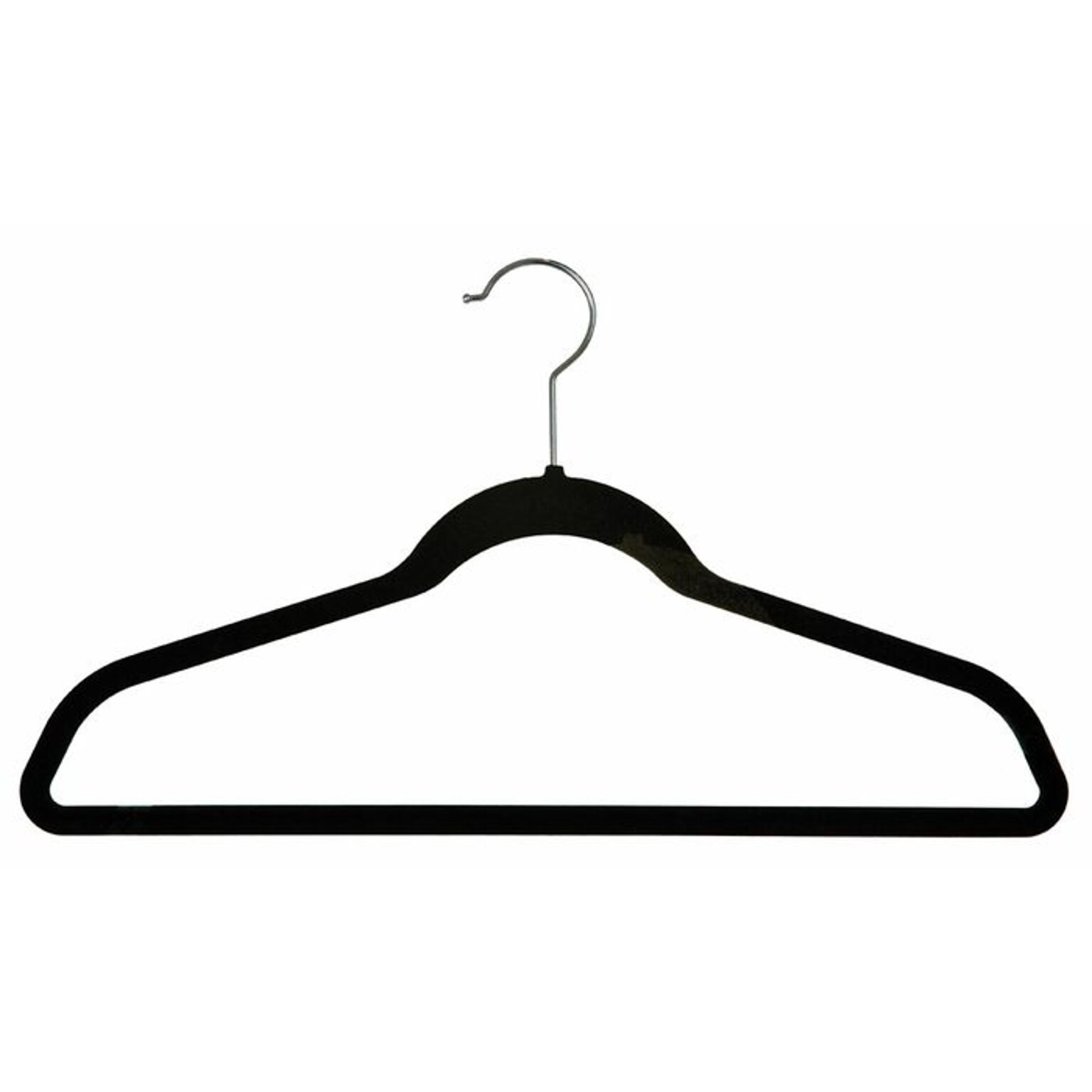NAHANCO 17 3/8 Velvet Slimline Suit Hanger, Black, 100/Pack
