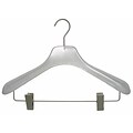 NAHANCO 17 Plastic Concave Frosted Flare Display Suit Hanger, 24/Pack