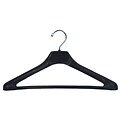 NAHANCO 19 Plastic Concave Extra Wide Shouldered Suit Hanger, Black, 50/Pack