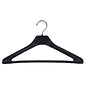 NAHANCO 19" Plastic Concave Extra Wide Shouldered Suit Hanger, Black, 50/Pack